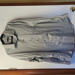 Jones New York Light Gray Textured Shirt